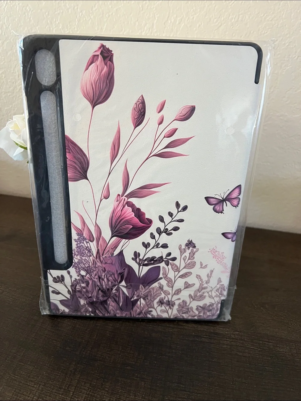 Purple Floral & Butterfly Tablet Cover for Galaxy S9